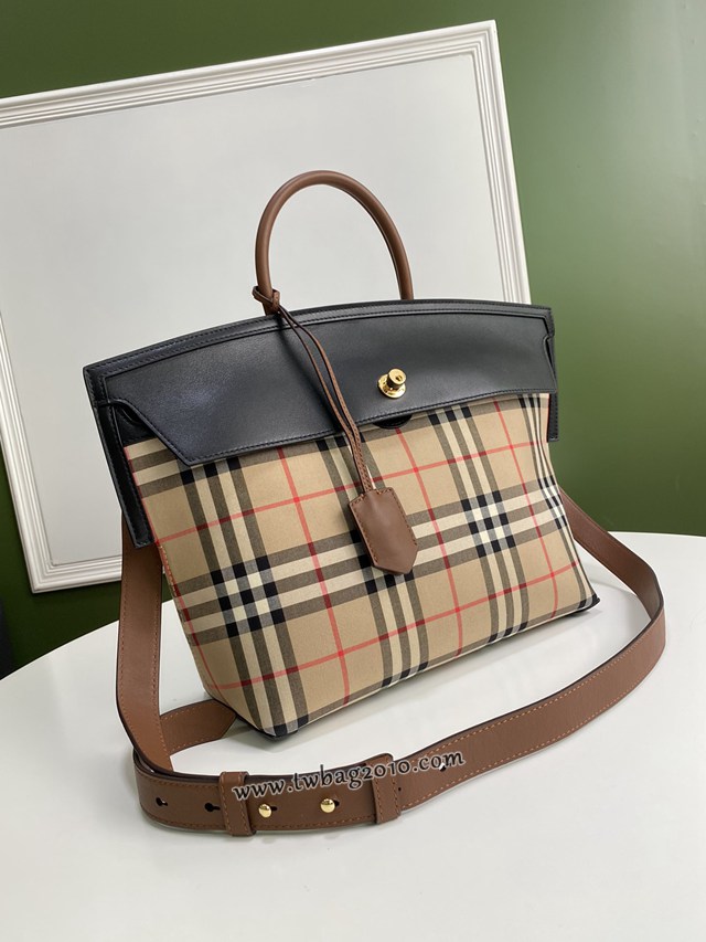 Burberry專門店新款Society賽爾迪手袋 巴寶莉Vintage復古格紋手提女包 yxb1150